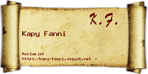 Kapy Fanni névjegykártya