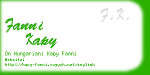 fanni kapy business card